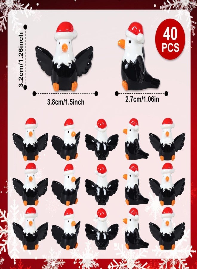 DASHUAIGE 40 Pcs Halloween Mini Bald Eagle Figurines, Resin Decor for Outdoor Garden, Independence Day & Holiday Displays(40) - Image 2